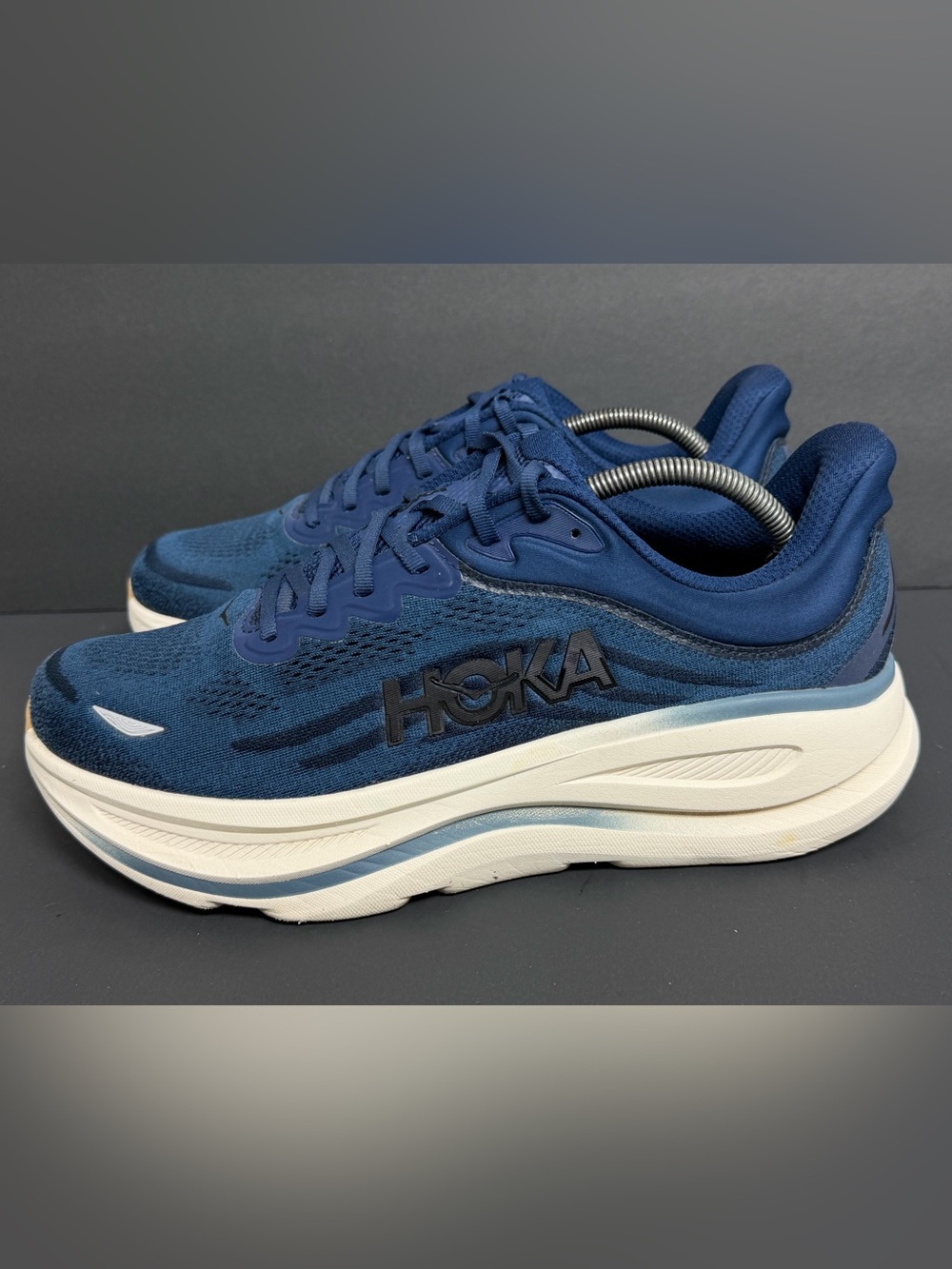 Hoka Bondi 9 Wide Men's Size 11 2E Midnight Blue Varsity Navy Running Shoes